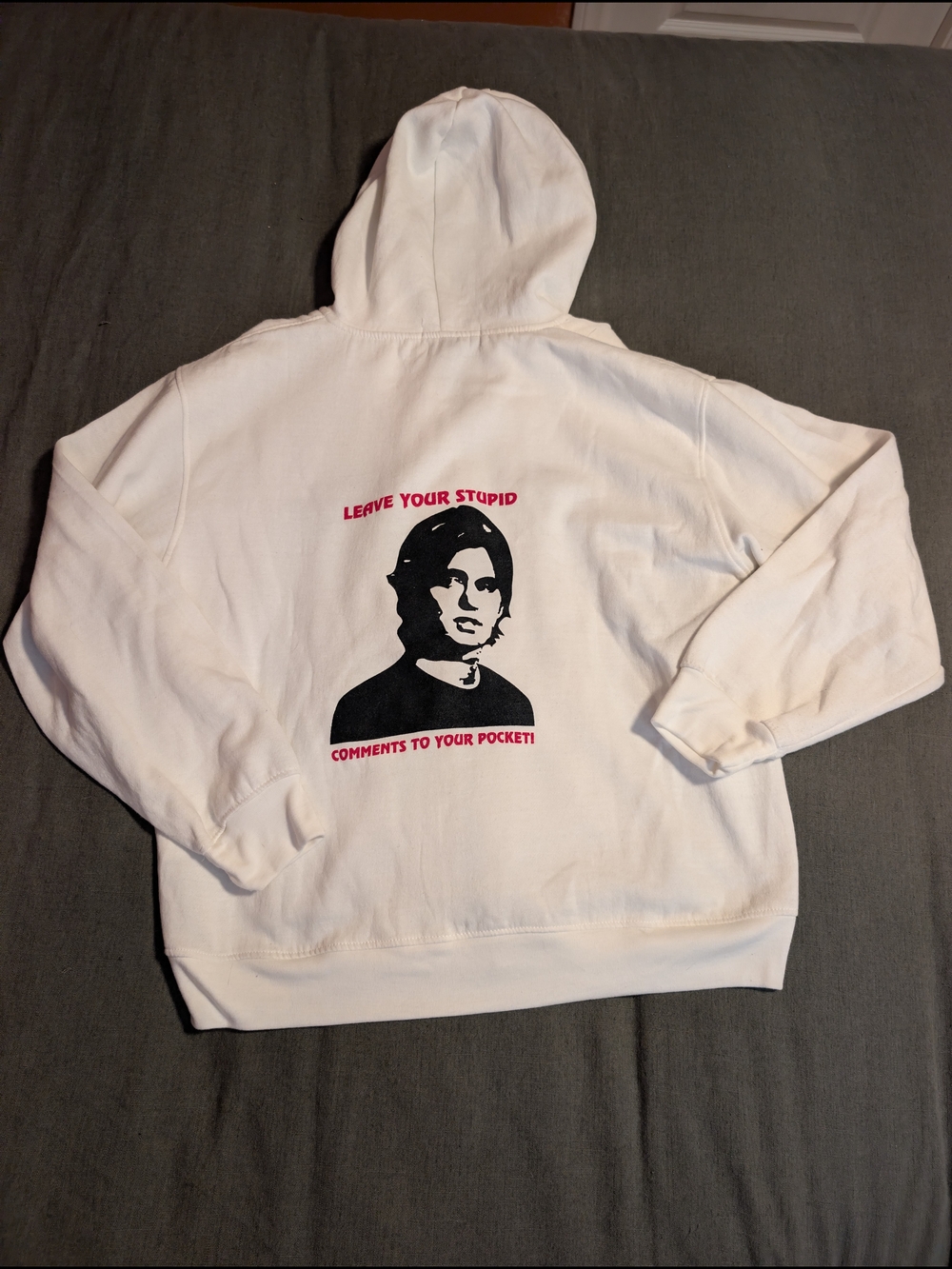 The Room Men's White Zip-up Hoodie Sweatshirt